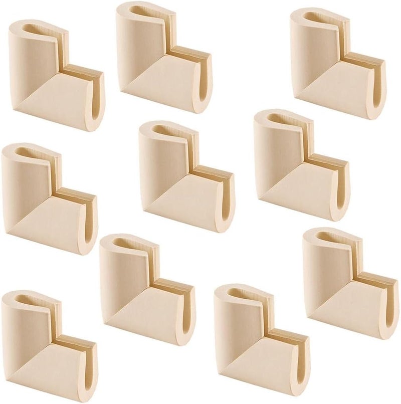 كلاراكو واقيات زوايا الطاولات الزجاجية، واقيات زوايا الأثاث تحمي الطفل من الإصابات الحادة، بيج، 55×55×8 مم - Image 1