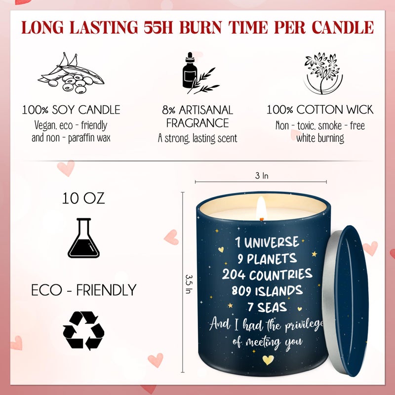 OASSIE Valentines Day Gifts for Him Her Women Men - Long Lasting Vanilla Lavender Candle 10 oz - Anniversary Wedding Birthday Gifts for Men Women Boyfriend Girlfriend Husband Wife Couples Friends - Image 3