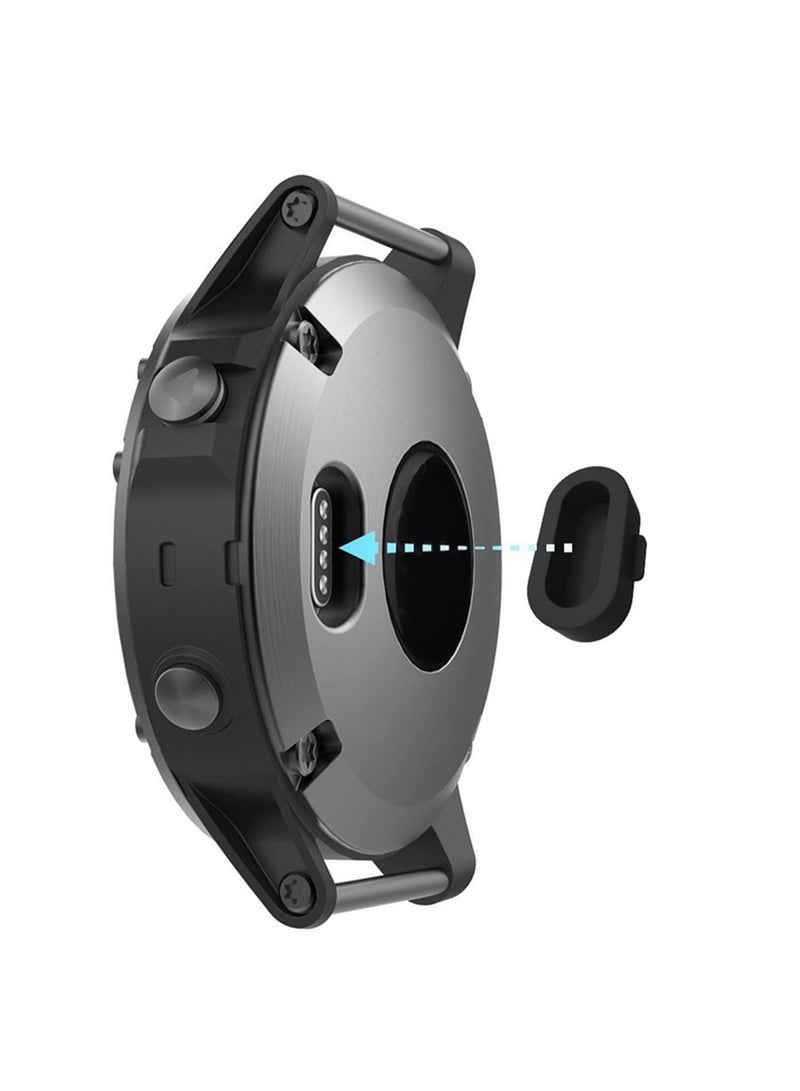 غطاء سيليكون مقاوم للغبار لحماية الشاحن مناسب لـ Fenix 6 / 6S / 6X / 5 / 5X / 5S و Forerunner 945/935/245/245M/45/45S و Instinct / Venu (10 قطع، أسود) - Image 3