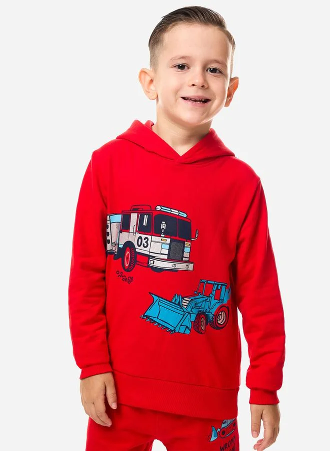 victor and jane Graphic Print Regular Fit Hoodie & Joggers Set by Styli