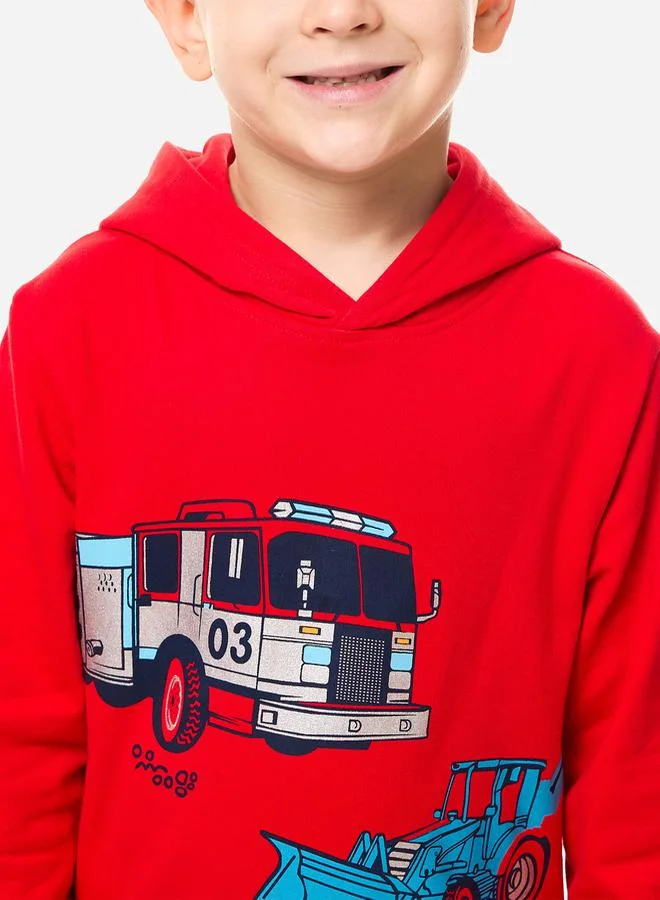 victor and jane Graphic Print Regular Fit Hoodie & Joggers Set by Styli