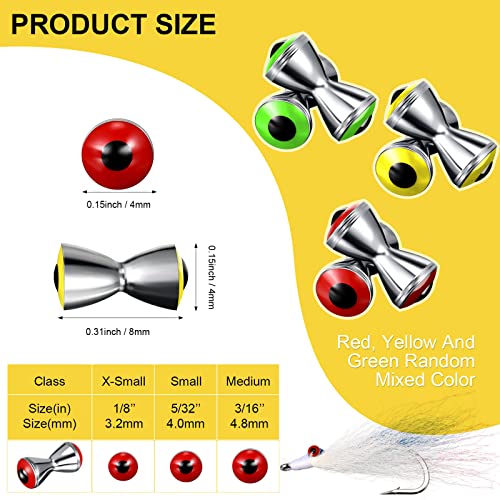 BBTO 50 Piece Fly Tying Kit Realistic Dumbbell Eyes Alloy Spinner Flies for Fresh Water 3 Colors Randomly Shipped 4 mm - Image 3