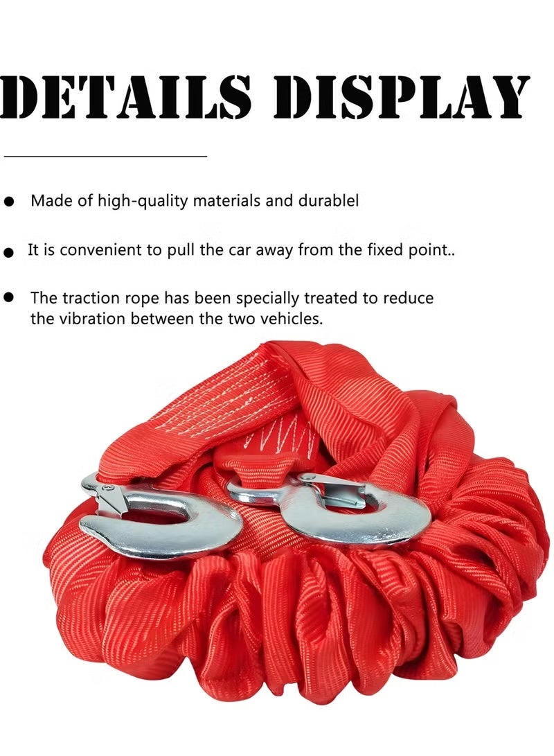 3 اكس ار حبل سحب 3XR 4 أمتار 4 أطنان شديد التحمل مع خطافين لسحب أعطال السيارات حبل نايلون ممتاز 6975 - Image 3