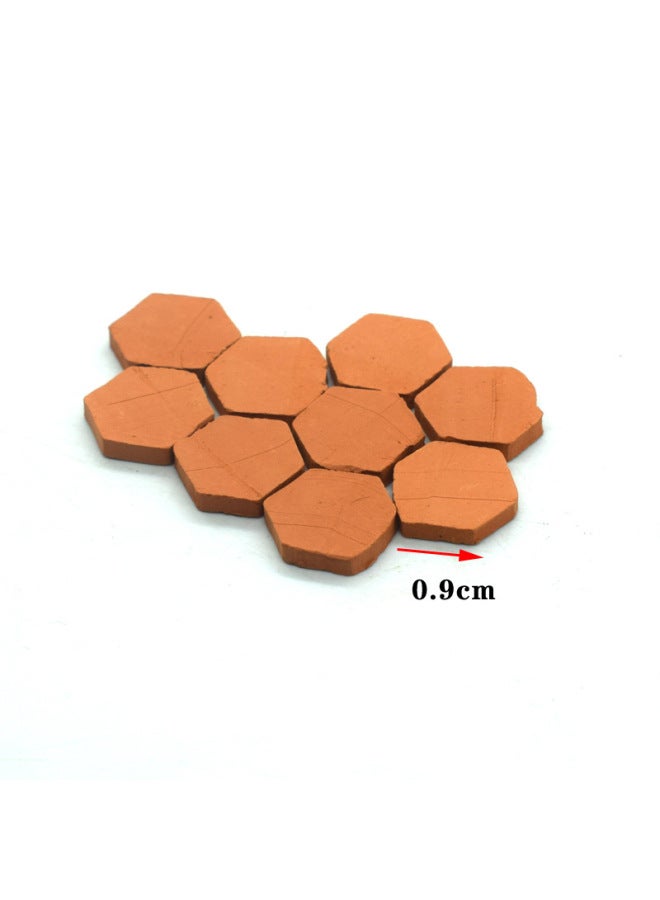 1 To 16 Model Brick Mini Simulation Small Red Brick Handmade DIY Micro Landscape Sand Table Building House Material Toy-Color:1:16 Red Six-sided Brick (1 Grain)  - Image 1