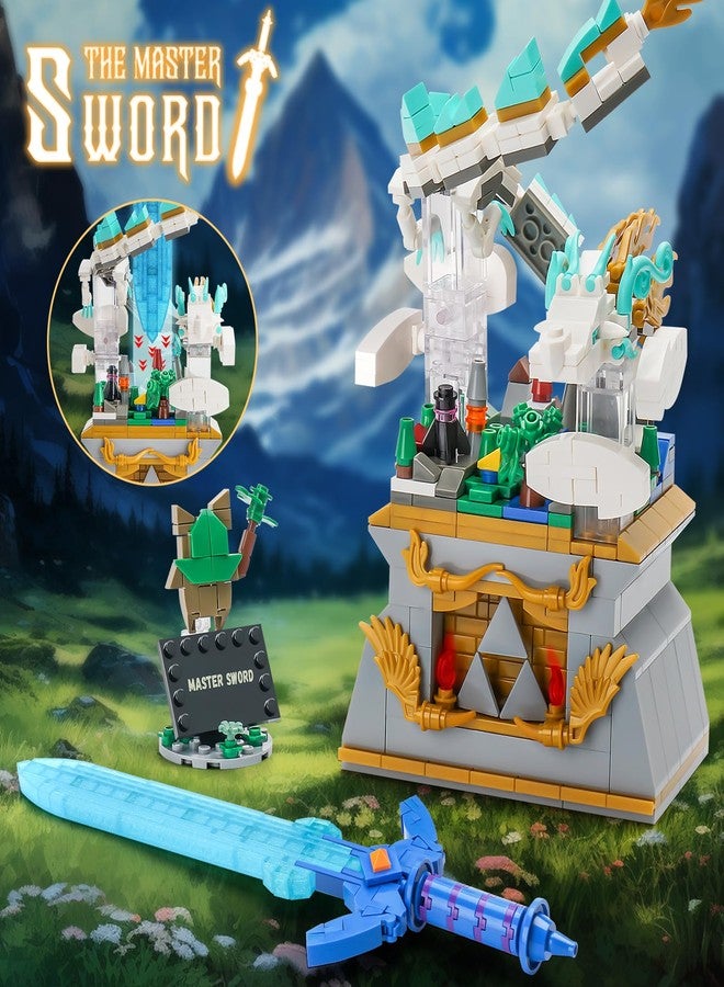 Sillbird BOTW Glowing Master Sword Building Blocks Set, TOTK Decorations with Dragon for Link Fans, Birthday Toys Gifts for Kids Boys Girls Ages 8-12 Year Old (677pcs) - Image 2