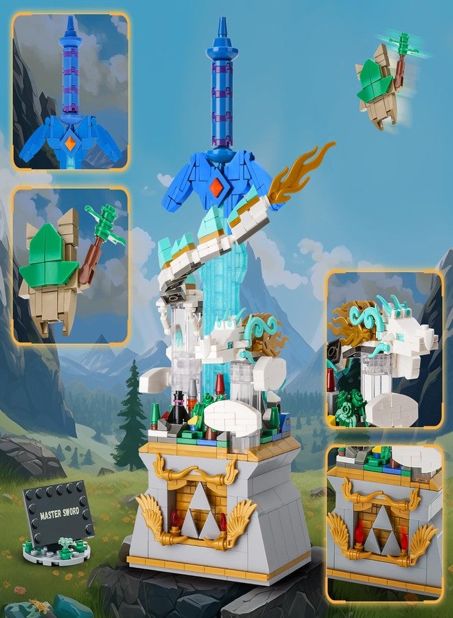 Sillbird BOTW Glowing Master Sword Building Blocks Set, TOTK Decorations with Dragon for Link Fans, Birthday Toys Gifts for Kids Boys Girls Ages 8-12 Year Old (677pcs) - Image 3