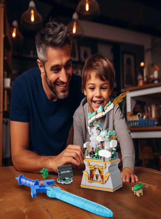Sillbird BOTW Glowing Master Sword Building Blocks Set, TOTK Decorations with Dragon for Link Fans, Birthday Toys Gifts for Kids Boys Girls Ages 8-12 Year Old (677pcs) - Image 4