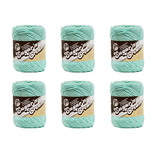 Lily Lily SugarN Cream Beach Glass Yarn  6 Pack of 71g25oz  Cotton  4 Medium Worsted  120 Yards  KnittingCrochet