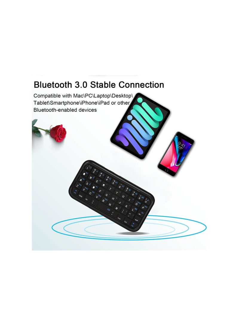 Wireless Keyboard Super Mini, Rechargeable Cordless Bluetooth Keybaord, Silent Compact Small Pocket Travel Keypad, Portable Slim Wireless Keyboard, for Computer Laptop PC Notebook Tablets Smartphones - Image 4