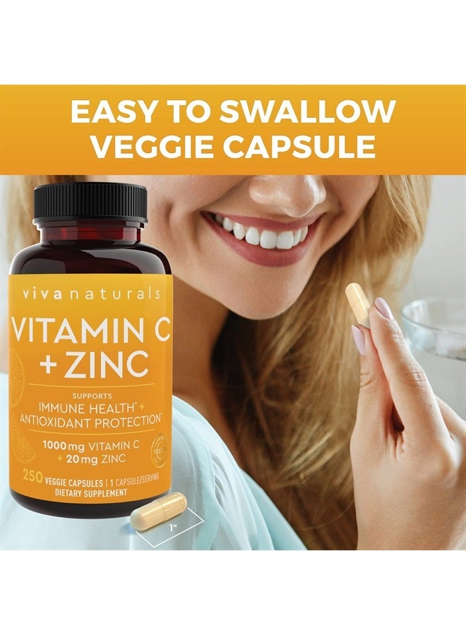 Viva Naturals Vitamin C + Zinc, 250 Veggie Capsules  - Image 4