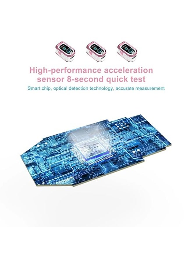 جهاز قياس نسبة الأكسجين – عرض 4 بيانات، قياس النبض والتنفس، دقيق ومحمول (زهري) - Image 3