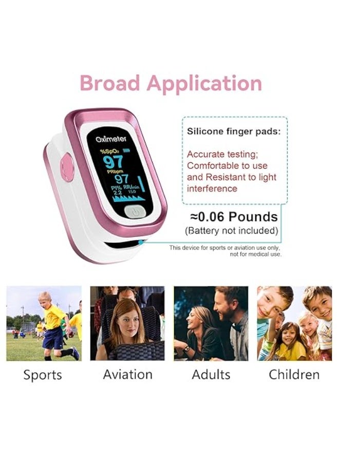 جهاز قياس نسبة الأكسجين – عرض 4 بيانات، قياس النبض والتنفس، دقيق ومحمول (زهري) - Image 5