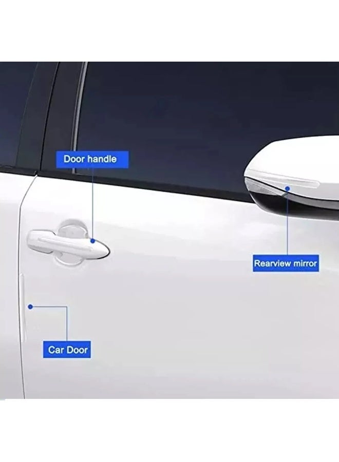 3 ار 4 قطع من واقيات حواف أبواب السيارة الشفافة المضادة للتصادم وشرائط الصدمات - واقي عالمي من الخدوش لمقابض الأبواب والحواف ومرايا الرؤية الخلفية (2 كبير و2 صغير) - Image 5