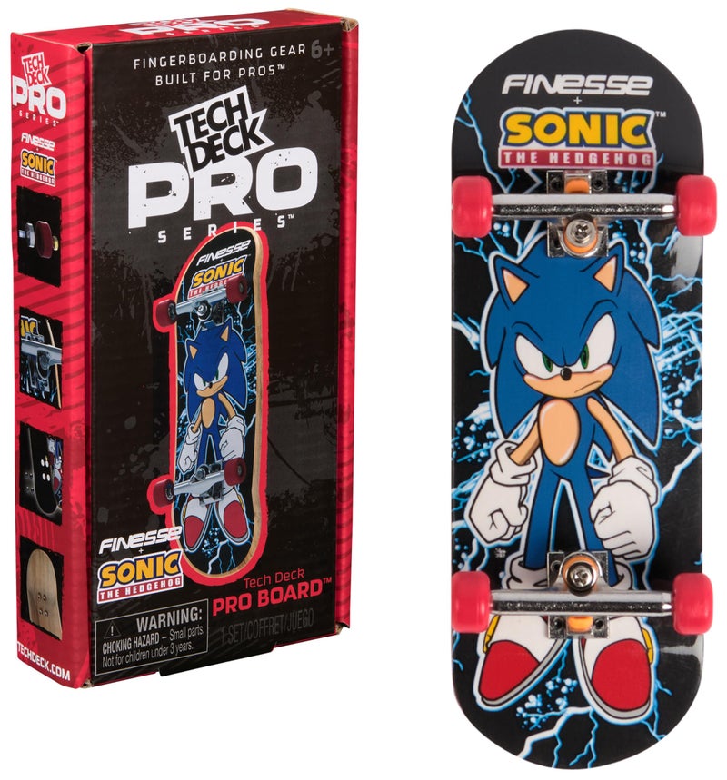 TECH DECK Finesse X Sonic The Hedgehog Pro Series Finger Board with Storage Display Built for Pros Authentic Mini Skateboards Kids Toys for Ages 6 and up - Image 2