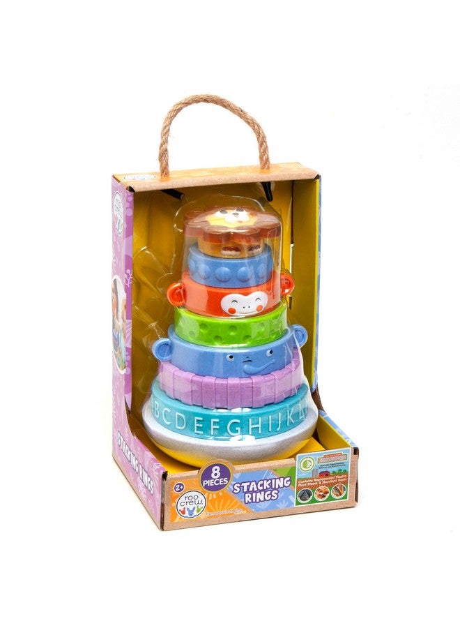 BOLEY Boley Roo Crew: Stacking Rings - 8 Pieces, Baby & Toddler Sensory Toy, Animal, Colors & ABC Developmental Educational Activity Toy, Preschool Ages 2+ - Image 2