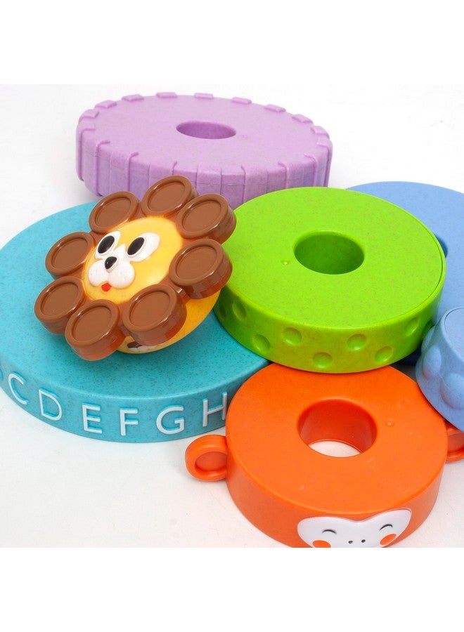 BOLEY Boley Roo Crew: Stacking Rings - 8 Pieces, Baby & Toddler Sensory Toy, Animal, Colors & ABC Developmental Educational Activity Toy, Preschool Ages 2+ - Image 5