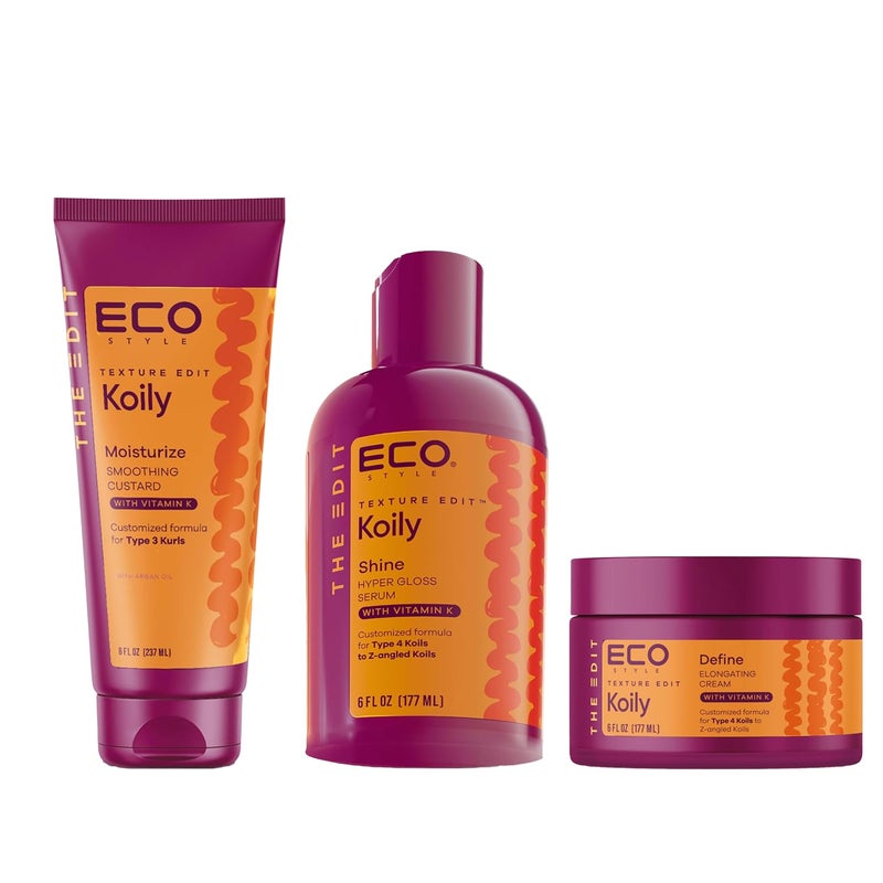 Eco Style, Texture Edit, Koily Bundle, for Type 4 curly hair - Image 1