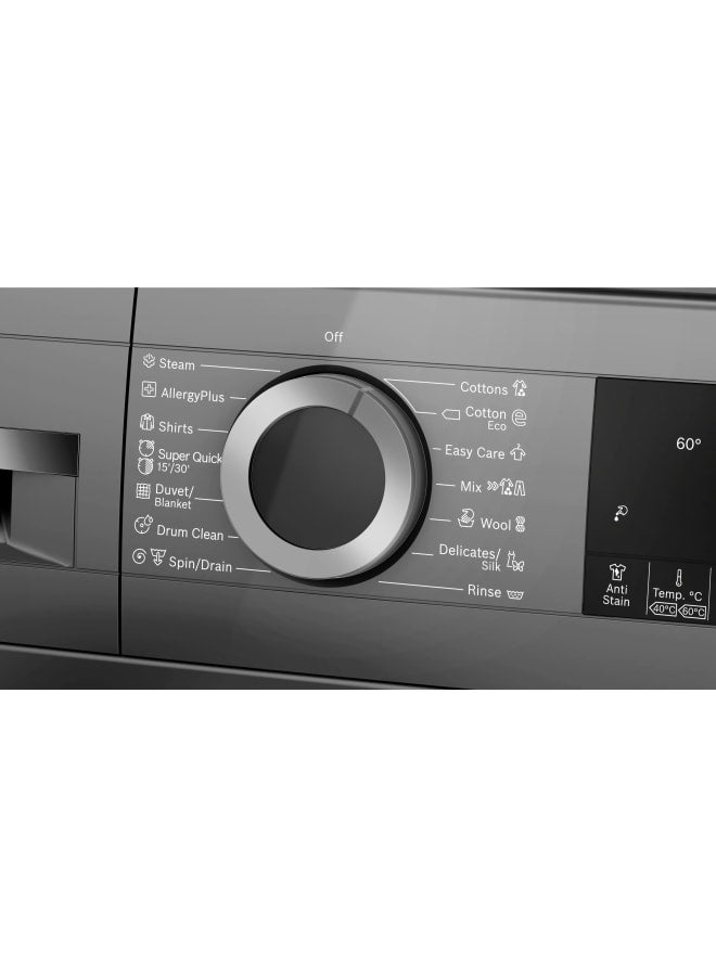 BOSCH Series 4 washing machine, frontloader fullsize 9 kg , Cast iron grey WGA244Z1EG WGA244Z1EG Graphite - Image 3