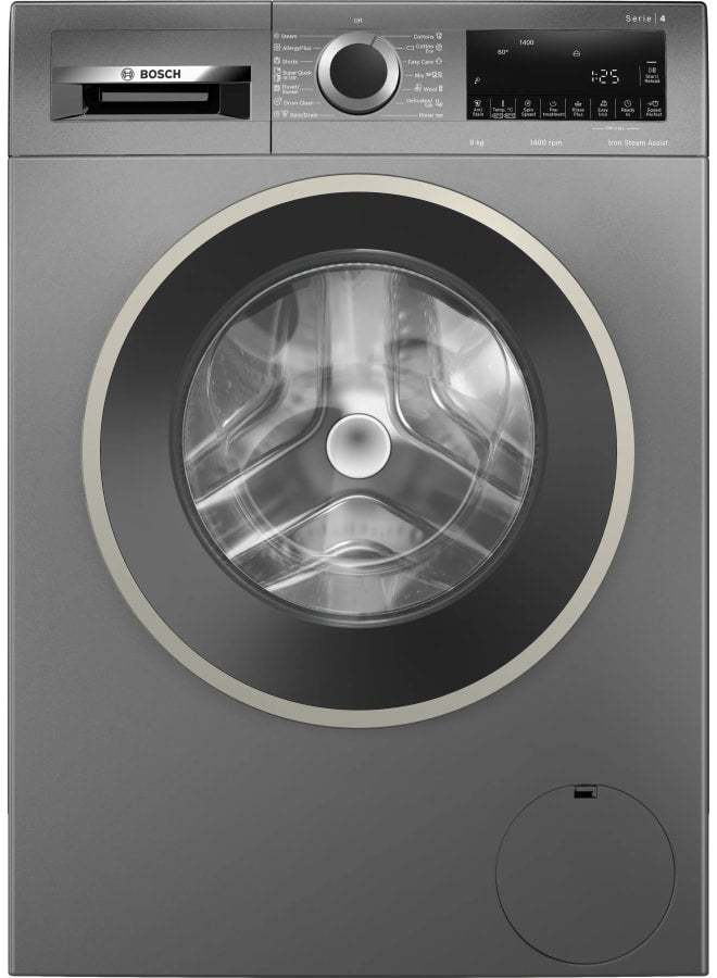 BOSCH Series 4 washing machine, frontloader fullsize 9 kg , Cast iron grey WGA244Z1EG WGA244Z1EG Graphite - Image 1