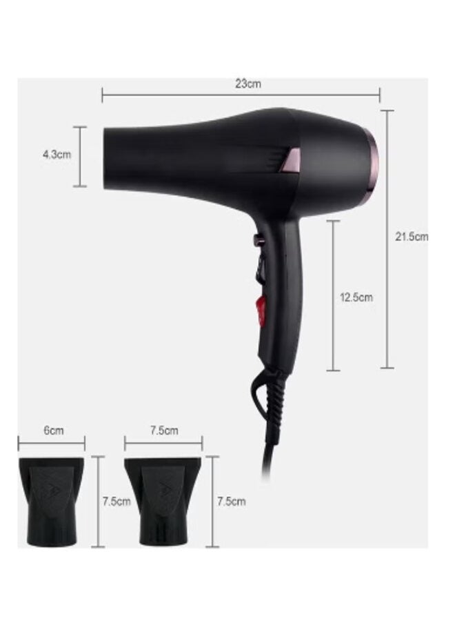 عام مجفف شعر متعدد الوظائف مزود بفوهة لتجميع الرياح أسود 32x10.5x25سم - Image 2