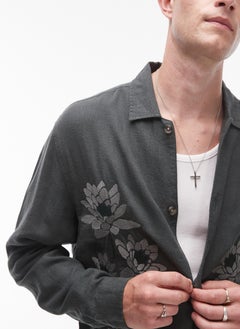 TOPMAN Embroidered Regular Fit Shirt  - Image 3