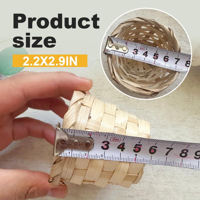 MDEOOSKY 12pcs Mini Woven Bamboo Basket Desktop Clutter Little Baskets Organiser 2.2 x 2.9Inch Small Wicker Baskets for Home Office Table Party Favors Crafts Decoration - Image 3