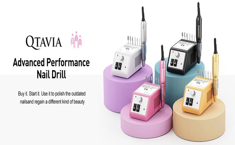 Qtavia Electric Nail Drill 30000rpm Professional Nail Drill Machine Compact Electrical Nail File Kit for Acrylic Gel Nails Efile Drill for Manicure and Pedicure Salon Use - Image 2