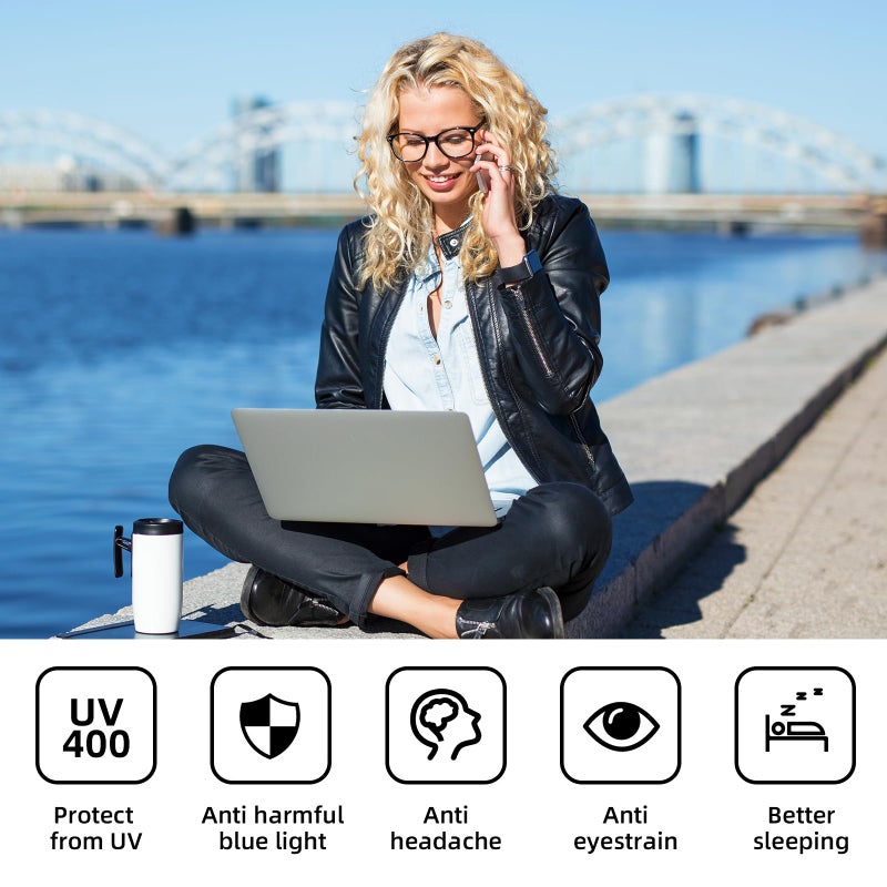 Zehexa Reading Glasses For Women Men Lightweight Blue Light Blocking Readers Computer Eye Glasses Frames - Anti Glare Uv Fashion Cheaters 1.5 - Image 4