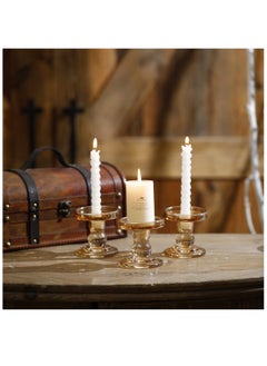 SYOSI Gold Glass Candle Holder for Pillar Taper Candlestick Holders Decorative Set of 3 Formal Events Wedding Holiday DéCor Table Centerpiece Decoration  - Image 4