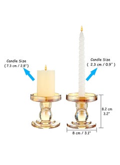 SYOSI Gold Glass Candle Holder for Pillar Taper Candlestick Holders Decorative Set of 3 Formal Events Wedding Holiday DéCor Table Centerpiece Decoration  - Image 5