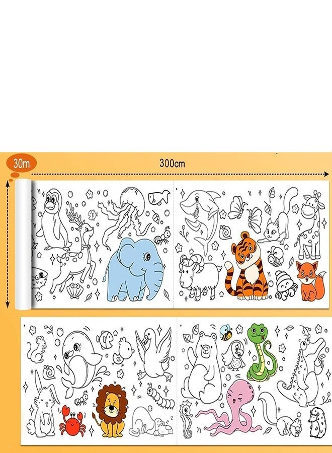 APURK Sticky Coloring Paper Roll | Educational Toy & Adventures | Painting Roll for Toddlers Boy/Girl | Drawing Roll | Art & Craft Activities | for Tution Class/Learning (Pack of 1)(30x300cm) - Image 5