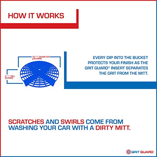 Grit Guard The Original Blue Bucket Insert - 10" Diameter Car Wash Bucket for Car Washing, Detailing Compatible with 3.5, 4, 5 and 6 Gallon Buckets - Image 5