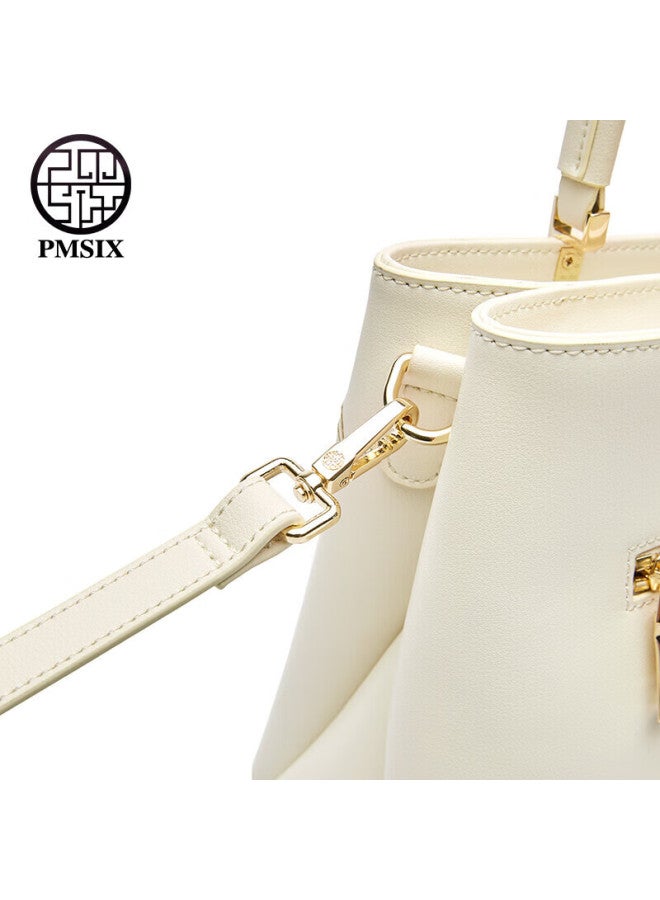 Pmsix Mother's Day Gift, Practical Present For Mom, Chinese-style New Design, Large Capacity, Crossbody And Handheld, Embroidered Cowhide Bag - Image 2
