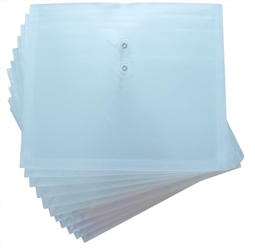 School Smart Expanding Poly String Envelopes, Letter Size, Side Load, Clear, Pack of 12 - Image 2