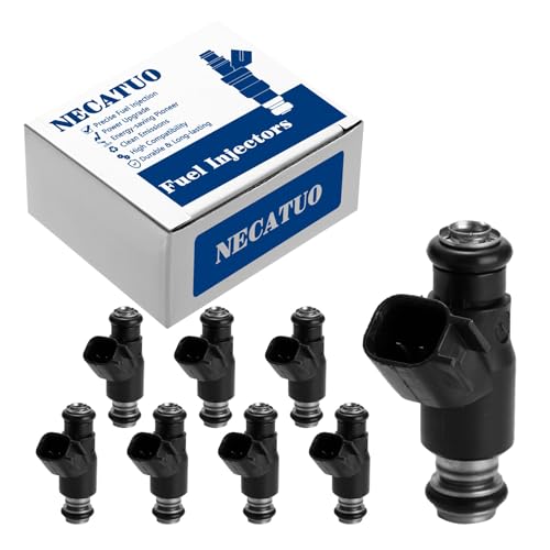 NECATUO Set of 8 Fuel Injectors Compatible with Chevrolet Express Suburban GMC Savana Sierra Yukon XL 1500 2500 3500 53L V8 Replaces FJ1061 12613411 2173411 - Image 1