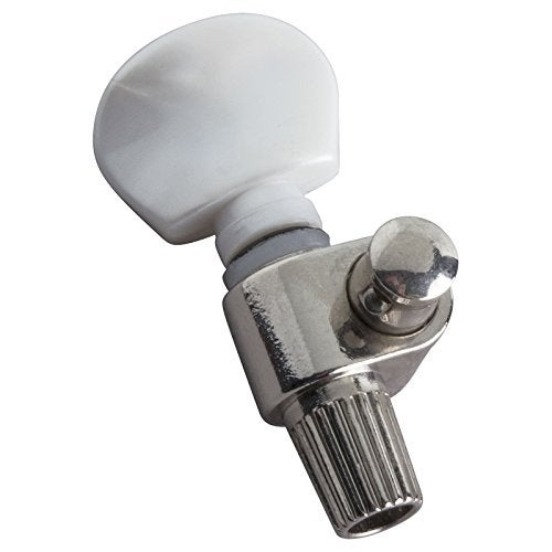 Golden Gate P142 Nickel Geared 5th String Banjo Tuner Single Peg with Pearloid Button Fits Modern Vintage Banjos - Image 1