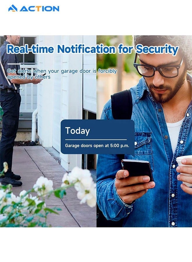 أكشن وحدة تحكم فتاحة باب مرآب ذكية واي فاي للتحكم عبر التطبيق بدون حاجة لمحور للاستخدام اليومي والمنزلية والخارجية - Image 5