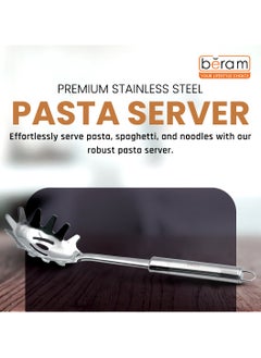 Beram Pasta Server Spoon, Matte Finish, Cooking Tool, Kitchen Utensils, Serving Spoon, Stainless Steel, Food Grade, Compact, Lightweight  - Image 2