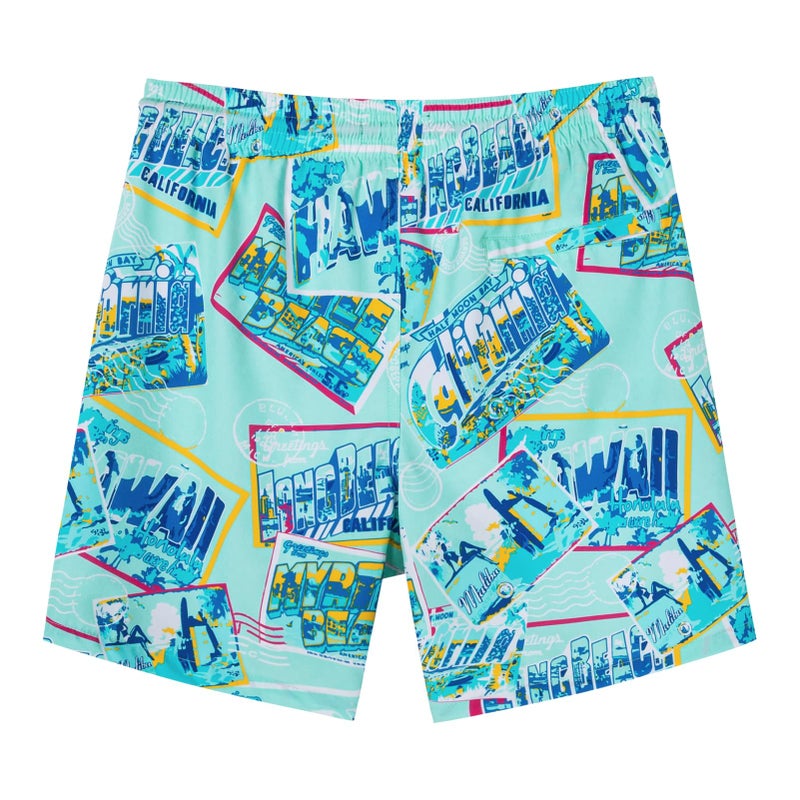 SURF CUZ Mens Swim Trunks with Compression Liner Quick Dry Swim Shorts 7" Swimming Trunks Stretch Bathing Suit 7 Inch,Beach Snapshot,M - Image 5