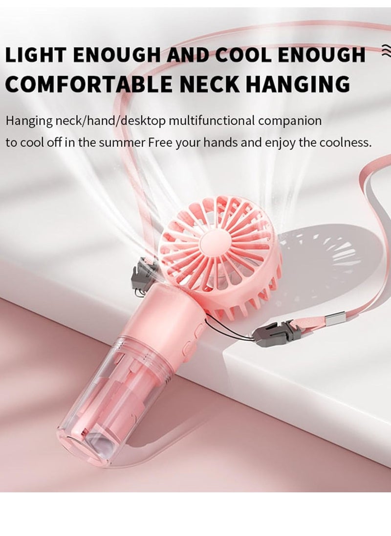 Portable Handheld Misting Fan，Rechargeable Battery Operated Spray Water Mist Fan Foldable，4 Speeds，Small Personal Cooling Fans for Outdoor,Travel, Makeup, Home, Office, Camping