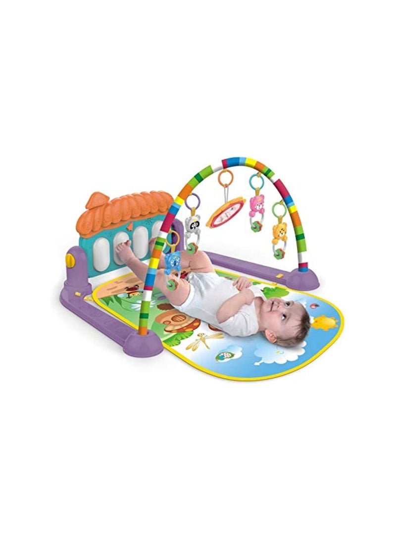 DeloPik Large Play & Learn Infant Gym Toys Piano Activity - Baby Kick and Gym Play Mat Lay & Play 3 in 1 Fitness Music and Lights Fun Piano for 0-36 Months Girl Boy - Easy to Disassemble and Washable - Image 1