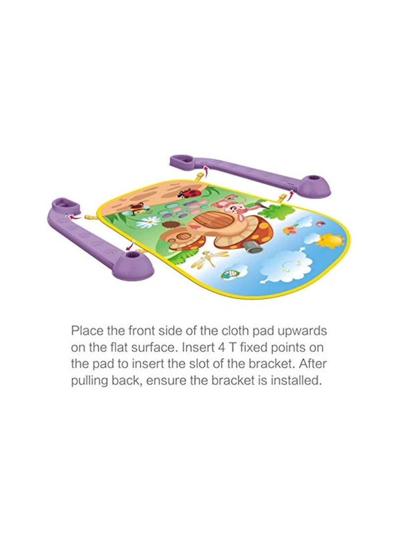 DeloPik Large Play & Learn Infant Gym Toys Piano Activity - Baby Kick and Gym Play Mat Lay & Play 3 in 1 Fitness Music and Lights Fun Piano for 0-36 Months Girl Boy - Easy to Disassemble and Washable - Image 3