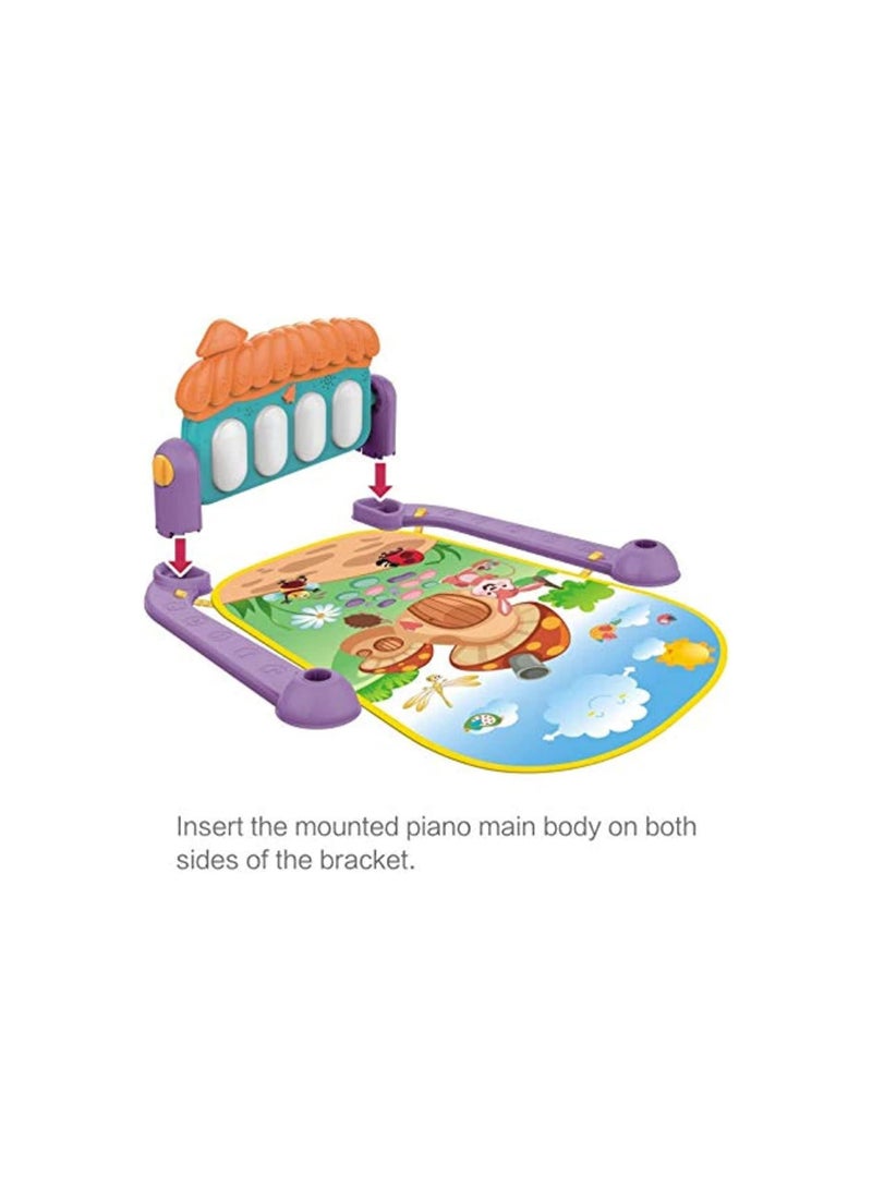 DeloPik Large Play & Learn Infant Gym Toys Piano Activity - Baby Kick and Gym Play Mat Lay & Play 3 in 1 Fitness Music and Lights Fun Piano for 0-36 Months Girl Boy - Easy to Disassemble and Washable - Image 2