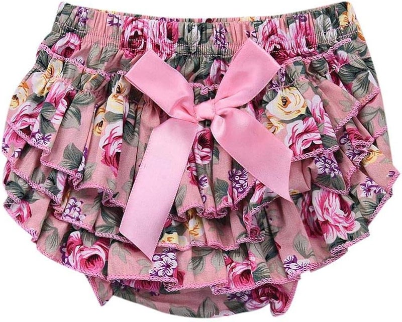 ويوبلز طقم ملابس صيفي مكون من 3 قطع للبنات الصغيرات: بلوزة قصيرة الأكمام مطبوعة + شورت مزين بالزهور + ربطة رأس - Image 4