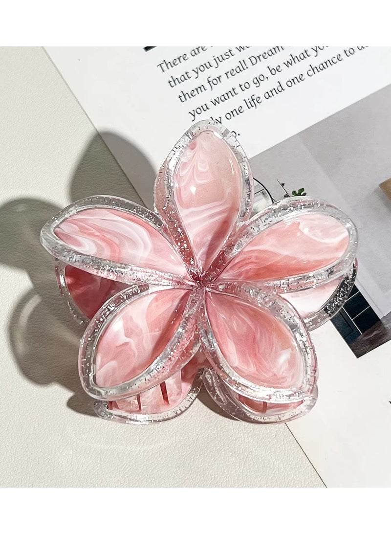 Sky Shine 18 Pcs Flower Hair Clips Set | 6 Big & 12 Small Floral Hair Claws | Elegant Pastel Hair Accessories for Women & Girls - Image 2