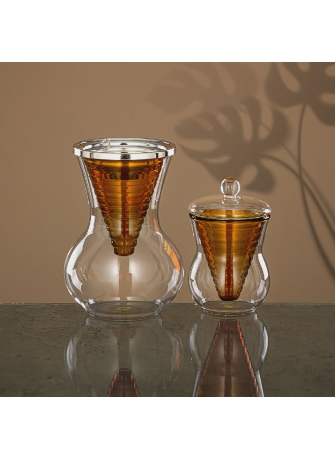 SIDDIQ GLS0010165 Glass Burner 2PC Set Amber 