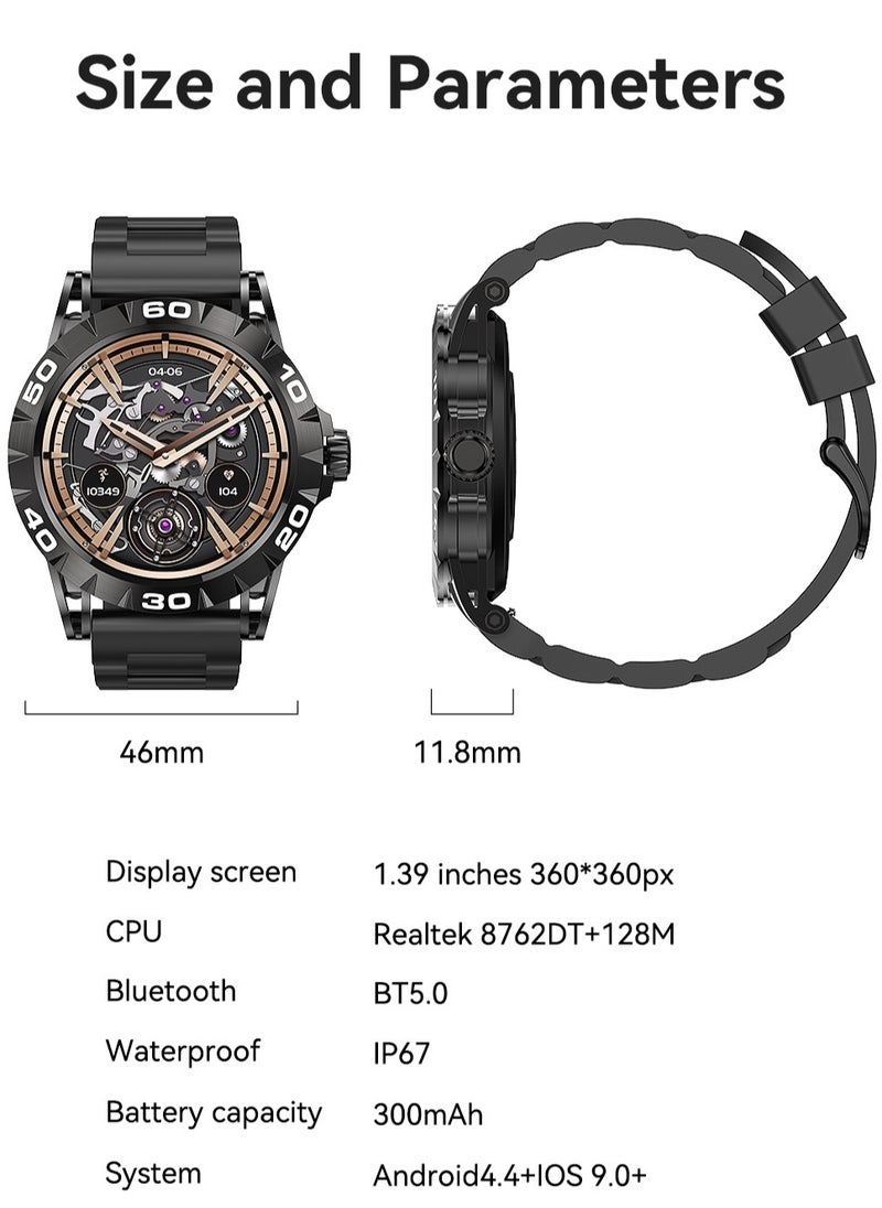 RollsTimi  - Men's Smartwatch with Heart Rate, Blood Oxygen, Sleep Monitor, IP67 Waterproof Bluetooth Calls, Fitness Tracker Sports Smart Watch for Android iOS - Image 1