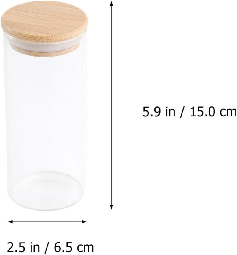Glass Sealed Jars with Lids 450ml 2pcs Food Storage Canisters Airtight Glass Containers for Kitchen Pantry Tea Candy Storage - Image 2