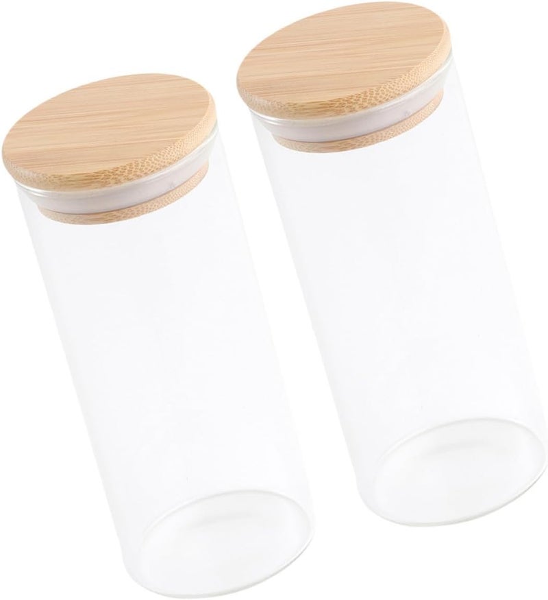 Glass Sealed Jars with Lids 450ml 2pcs Food Storage Canisters Airtight Glass Containers for Kitchen Pantry Tea Candy Storage - Image 1