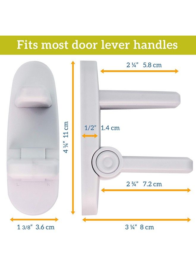 Wappa Baby Improved Childproof Door Lever Lock (4 Pack) Prevents Toddlers From Opening Doors. Easy One Hand Operation For Adults. Durable Abs With 3M Adhesive Backing. Simple Install No Tools Needed (White 4) - Image 5